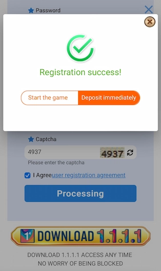 Step 3: Click register and confirmation.